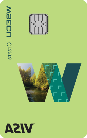 前视图的WSECU创建Visa信用卡