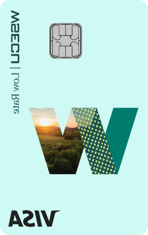 前视图的WSECU低利率Visa信用卡